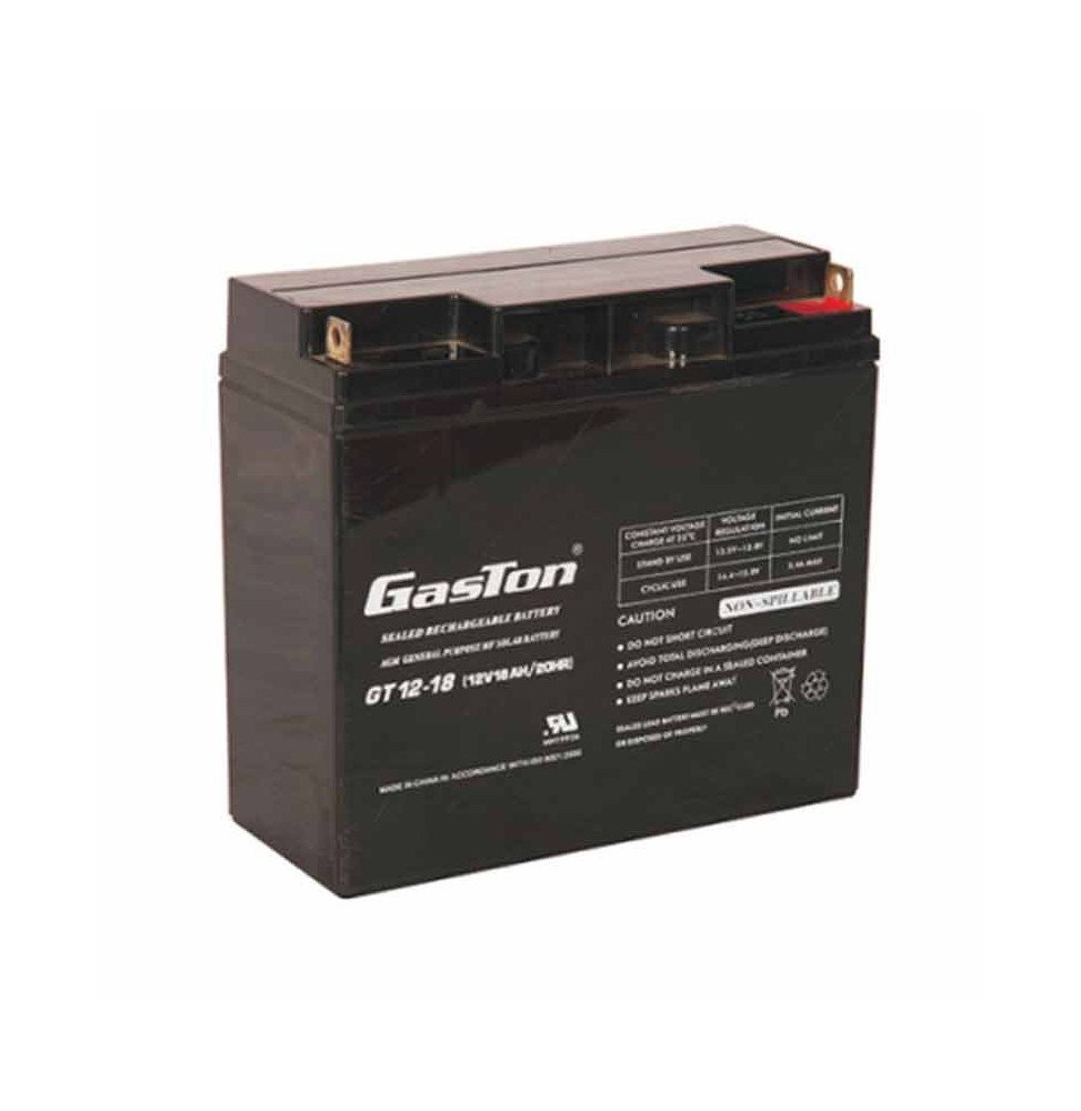 Gaston 12V 18Ah GT12-18 Lead Sealed Maintenance Free Battery+B19