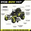 80V HP Brushless 42in. Cordless Zero Turn Riding Mower with (2) 80V & (2) 40V Batteries & Charger - Image 4
