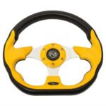 Yellow Custom Racer Golf Cart Steering Wheel with Adapter