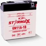 Starmax 6N11A-1B Coventional Flooded, Motorcycle Battery - 6 Volt