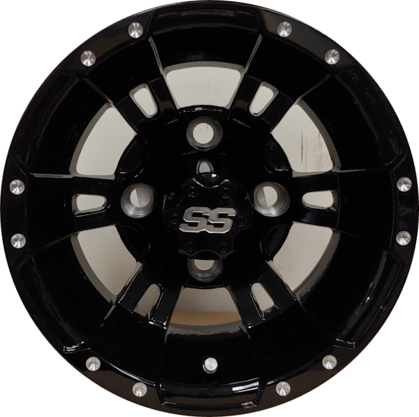 10" Aluminum Golf Cart Wheel - Excalibur Series 57 - Gloss Black