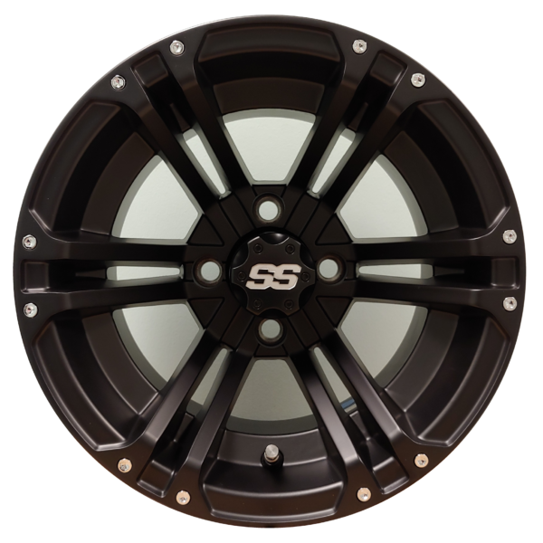 12" Aluminum Golf Cart Wheel - Excalibur Series 66 - Matte Black