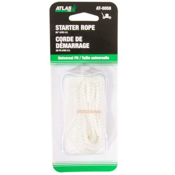 Atlas Lawn Mower Replacement Starter Cord/Rope, Nylon, 88-in x 1/8-in