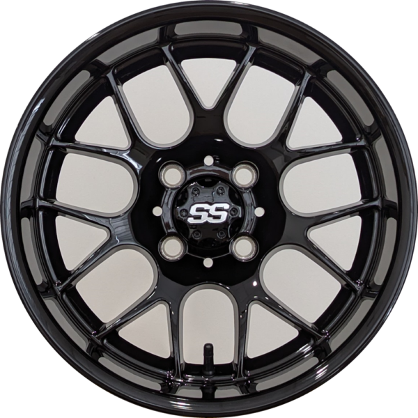 14" Aluminum Golf Cart Wheel - Excalibur Series 85 - Gloss Black