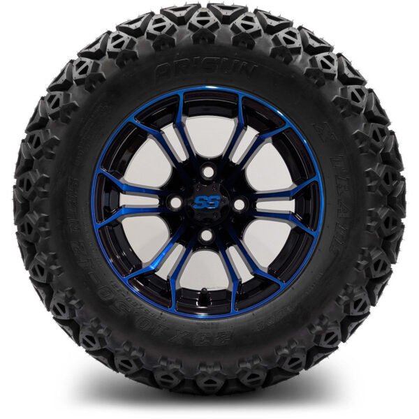 12in. Off Road 23x10.5x12 on Excalibur Series 86 Black/Blue Wheel - Set of 4