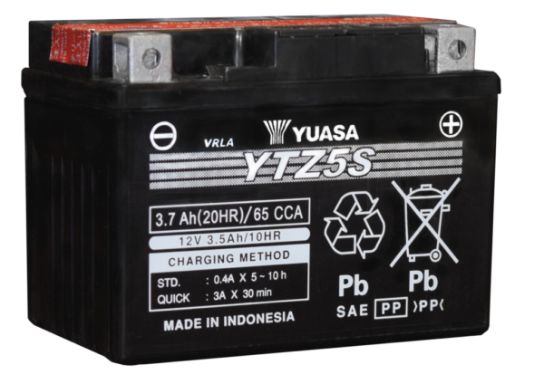 YUASA YTZ5S‐BS Sealed AGM with Fresh pack Motorcyle Battery