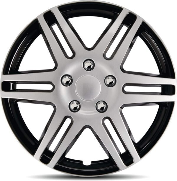 AutoTrends Wheel Cover, Silver/Black, 17-in, 4-pk