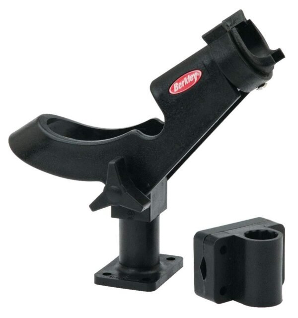 Berkley Adjustable Rod Holder with Flush, Pedestal, Side & Rail Mount, Black