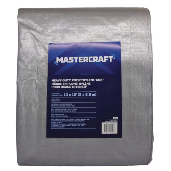 Certified Premium Heavy Duty Poly Tarp, Waterproof, 10-ft x 12-ft