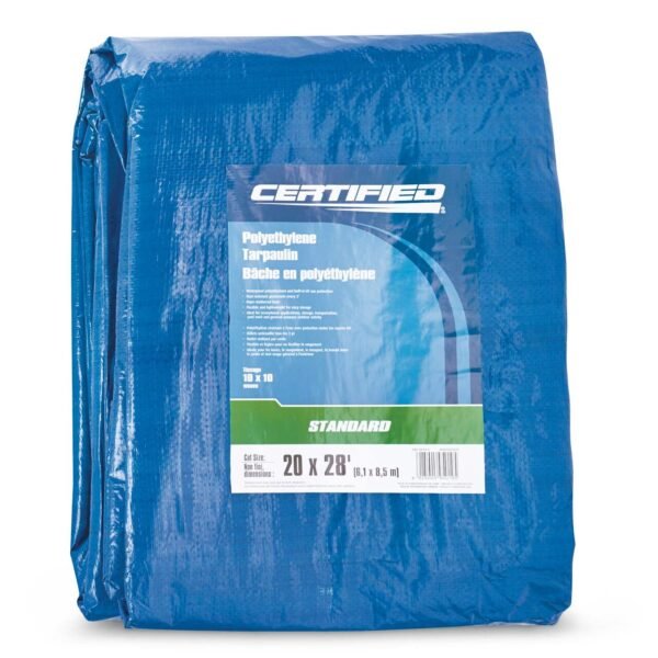 Certified Standard Duty Poly Tarp, Waterproof, 20-ft x 28-ft