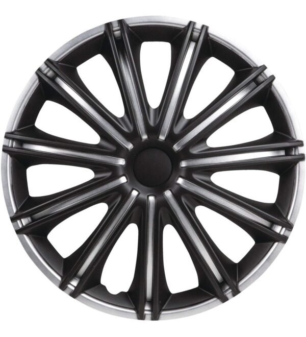 DriveStyle Nero Wheel Cover, Silver/Black, 16-in, 4-pk