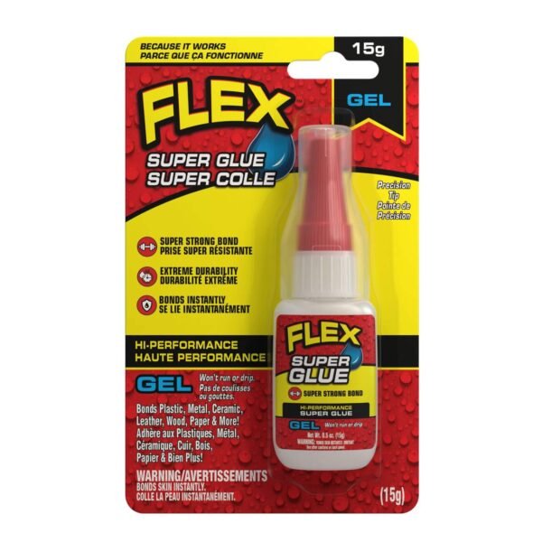 Flex Super Glue™ Hi-Performance Rubberized Adhesive Gel with Precision Tip, 15-g