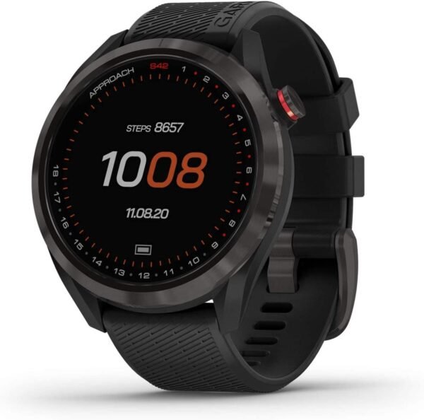 Garmin Approach S42 GPS Golf Smartwatch, Gumetal, 12-in