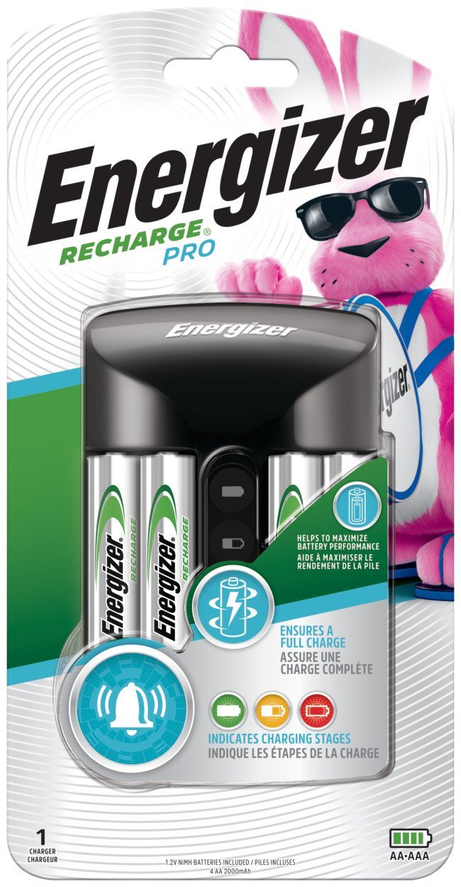 Energizer CHPROWB4 – Recharge Pro Charger with 4 AA NiMH Rechargeable Batteries