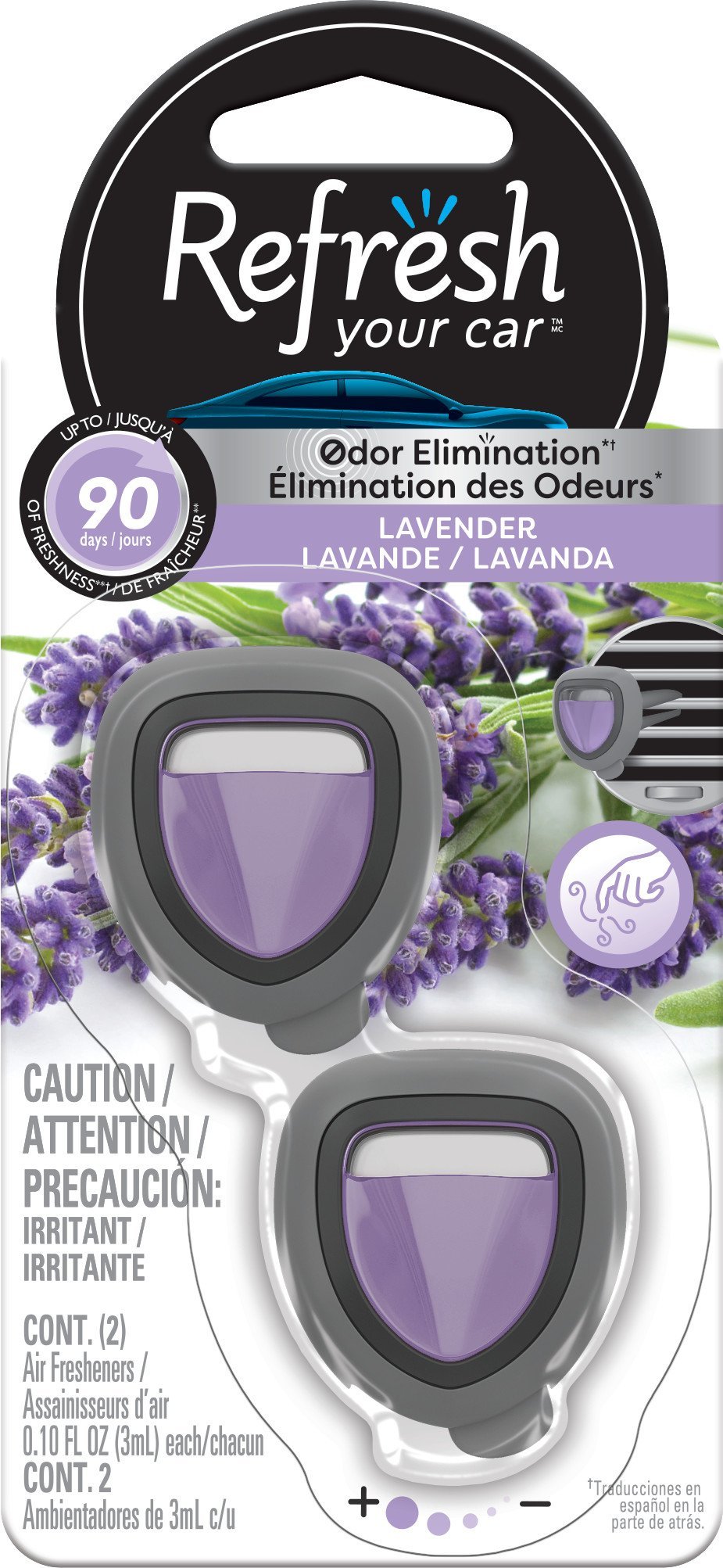 Refresh Your Car! Lavender Mini Diffuser - 2 Count