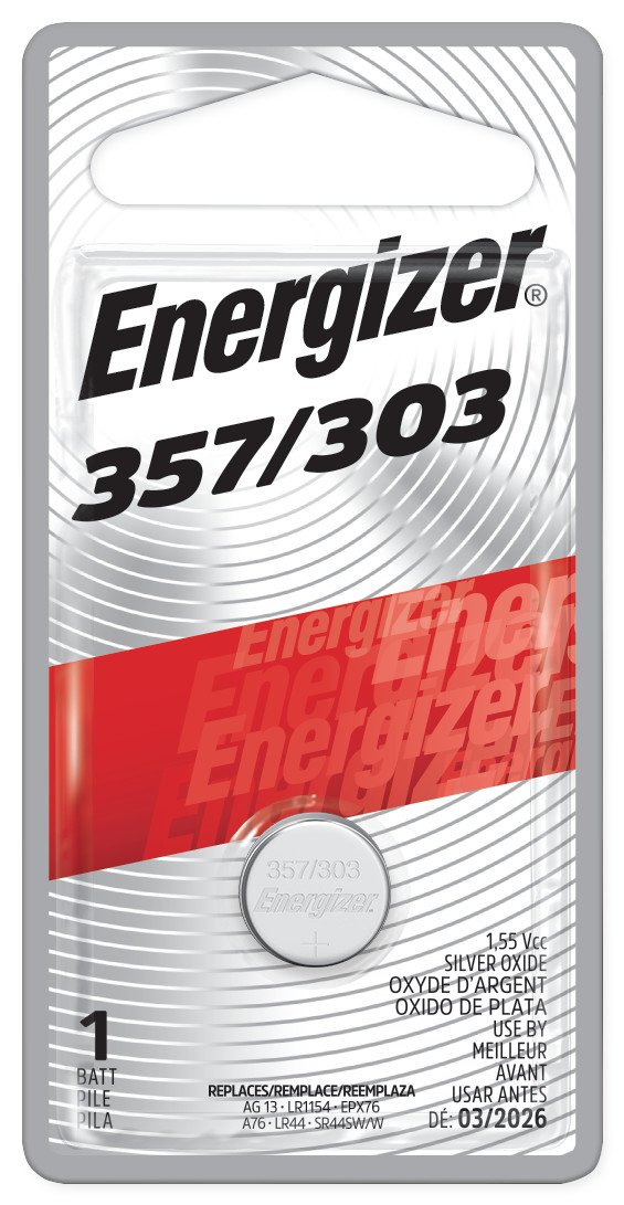 Energizer 357-303TZ – 357/303 Silver Oxide Button Cell Battery, 1.5V, 1-Pack