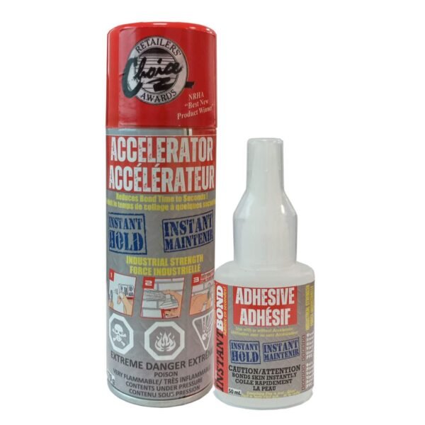 Instant Bond Multi-Purpose Adhesive Super Glue with Instant Hold Activator Spray, Small, 2-pc
