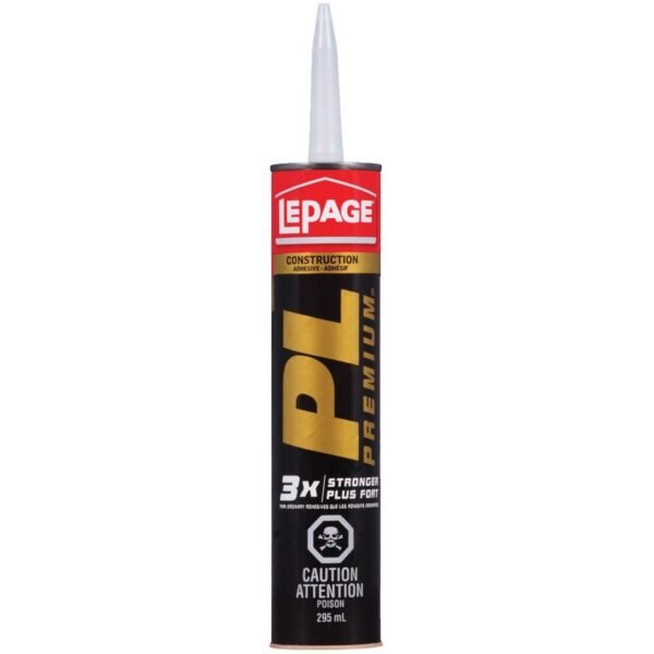LePage PL Premium Construction Adhesive Glue, Indoor/Outdoor, Weather & Waterproof, 295-mL