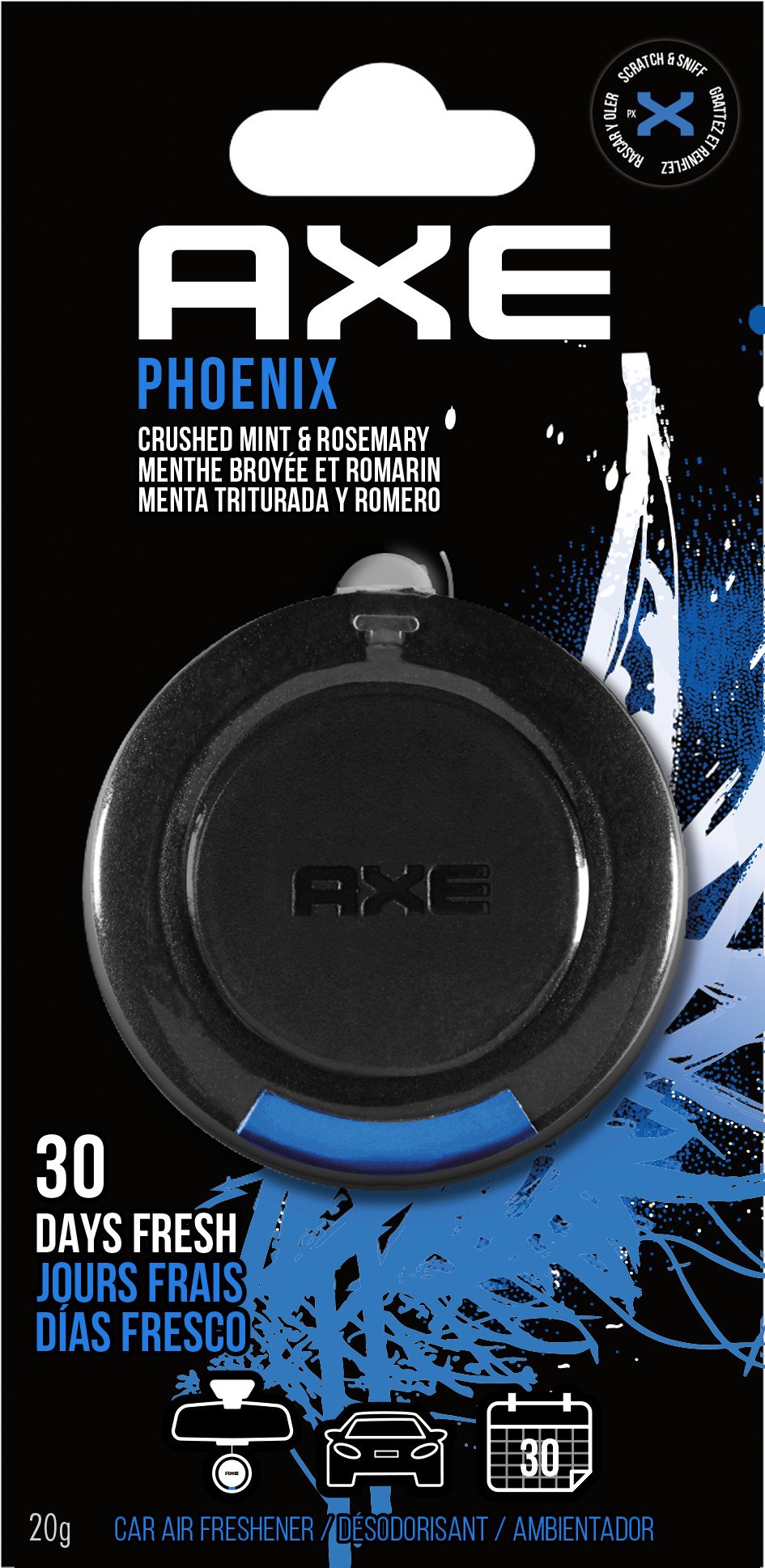 Axe Phoenix Scent 3D Hanging Gel Car Air Freshener, 1 Pack