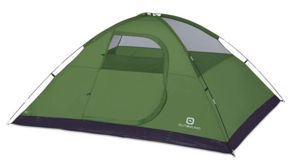 Outbound 3-Season, 4-Person Easy Set-Up Camping Dome Tent w/ Rain Fly & Carry Bag