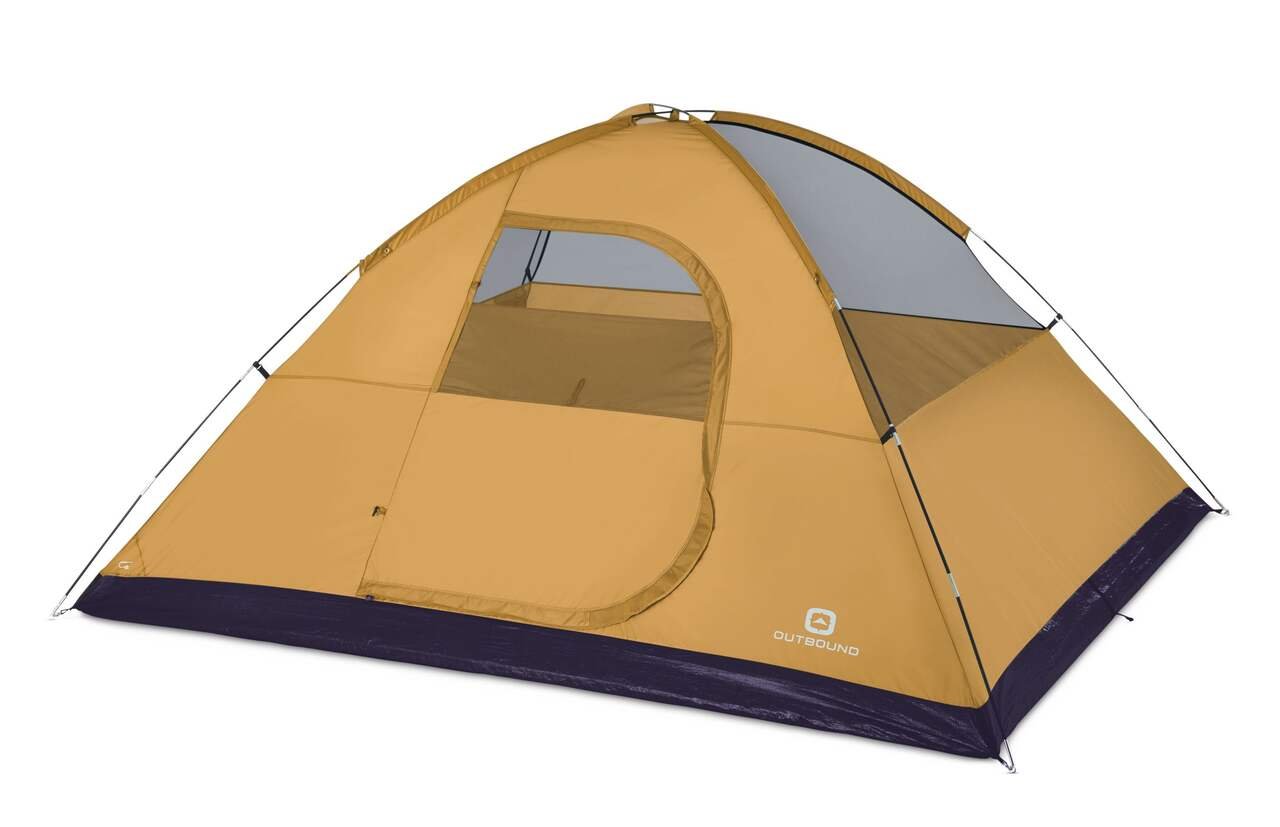 Outbound 3 Season 6 Person Easy Set Up Camping Dome Tent w Rain Fly Carry Bag Battery World