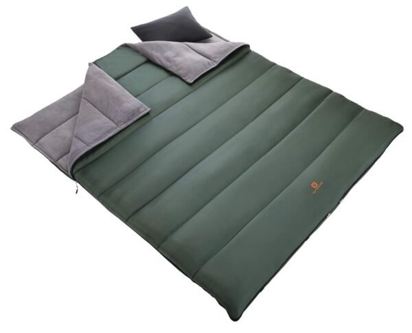 Outbound Double Trouble Insulated Fleece Lined Cold Weather Sleeping Bag w/ Compression Sack, -3°C